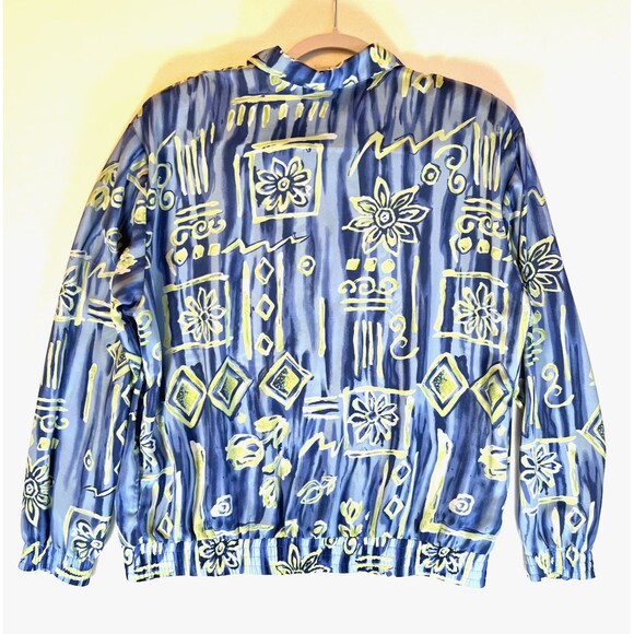Vtg 80's TEDDI Geometric Retro Abstract Windbreaker Jacket Funky Boho Size L/XL - Picture 6 of 8